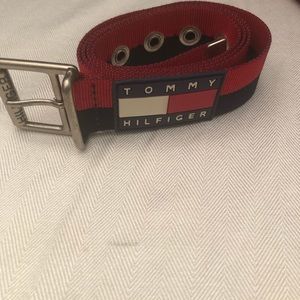 Tommy Hilfiger Red and Black Belt